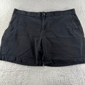 Fabletics Men's Flat Front Chino Black Shorts 7"‎ Inseam Size 44 Golf Preppy